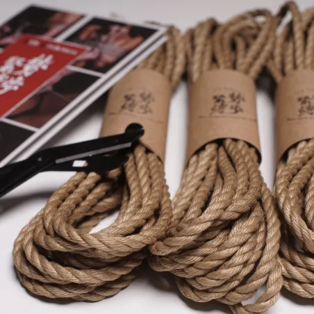 Lot de 3 cordes de shibari en jute Ogawa (Japon)