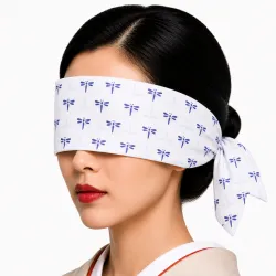Tenugui Japonais Blanc