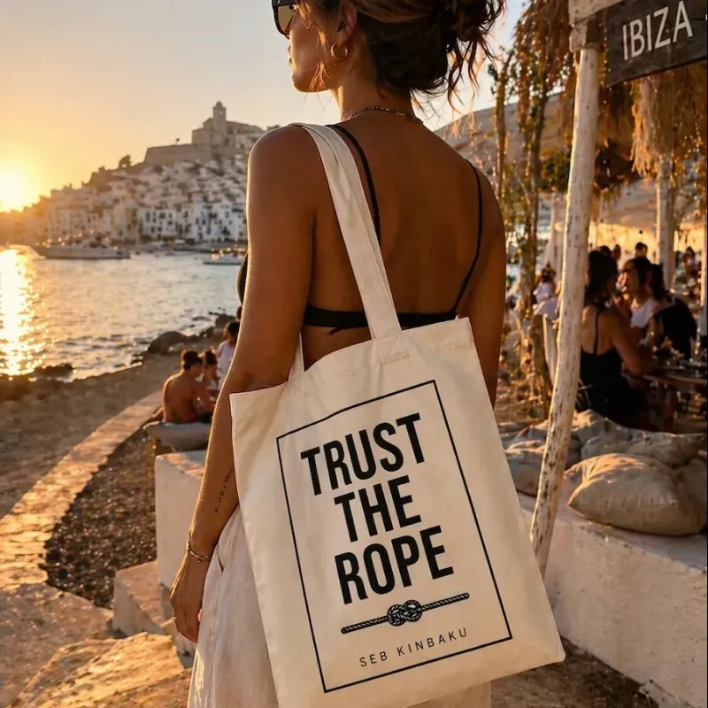 Trust The Rope Shibari Tote Bag: A Minimalist Bag for Kinbaku